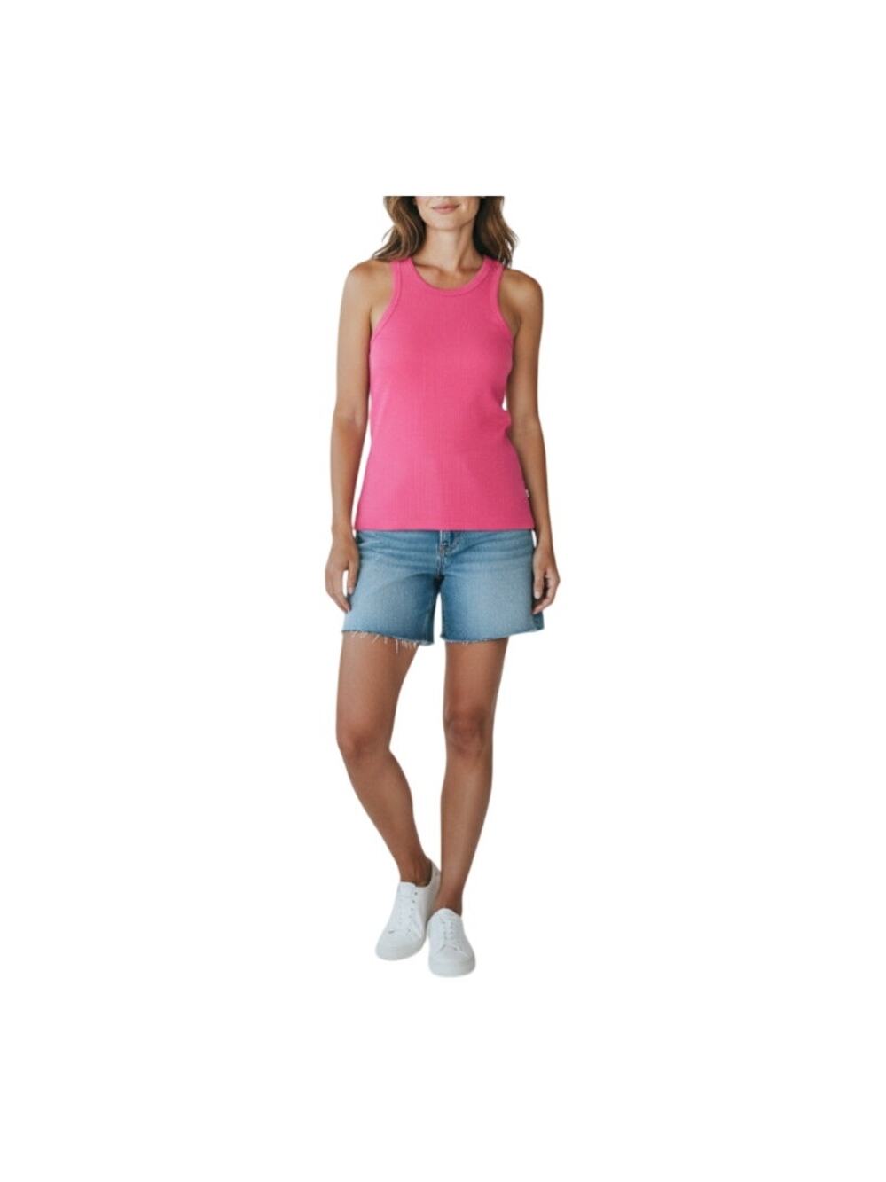 ARAMINTA JAMES The Everyday Knit Tank Top Women 10/M Watermelon Resort City NWT